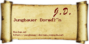 Jungbauer Dormán névjegykártya